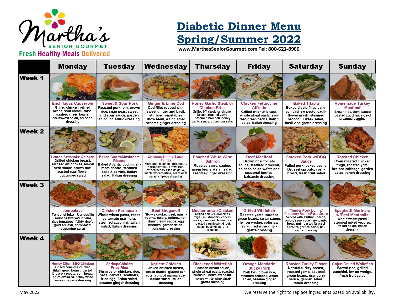 Diabetic Menu