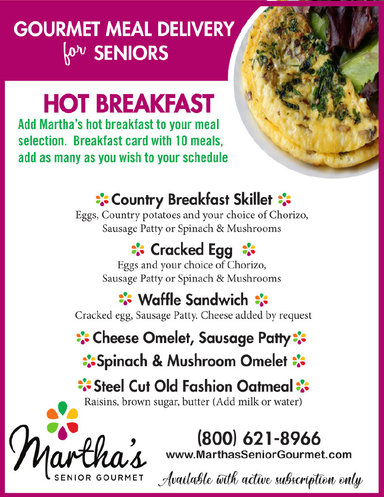senior hot breakfast menu